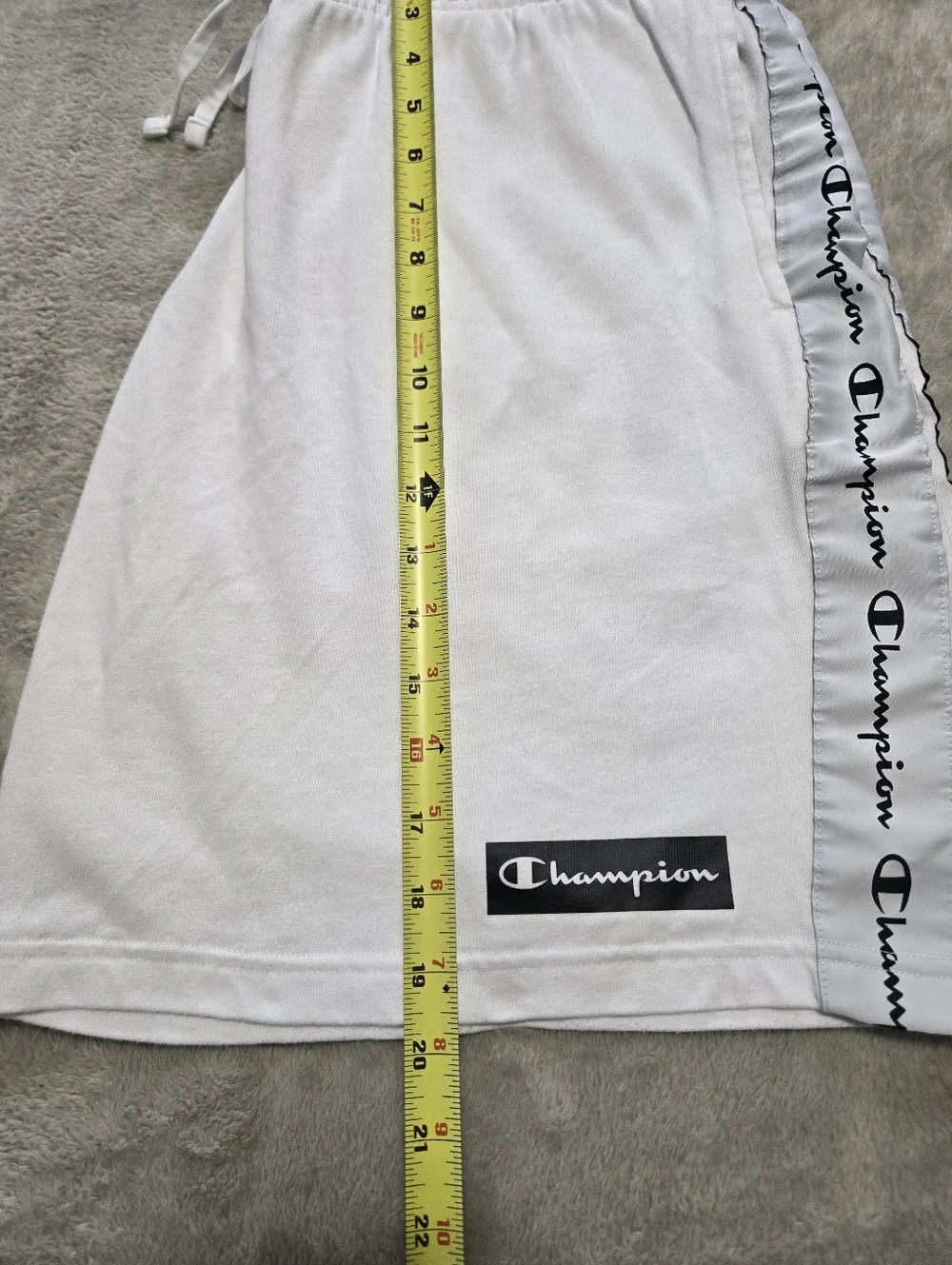 Champion White Men’s Athletic Shorts with Logo Tape Size XL (36-38)